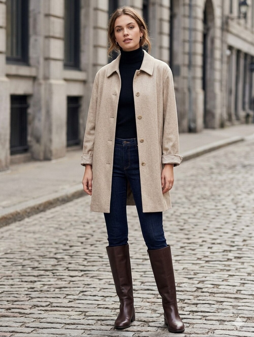 Basler Light Tan Duster Coat